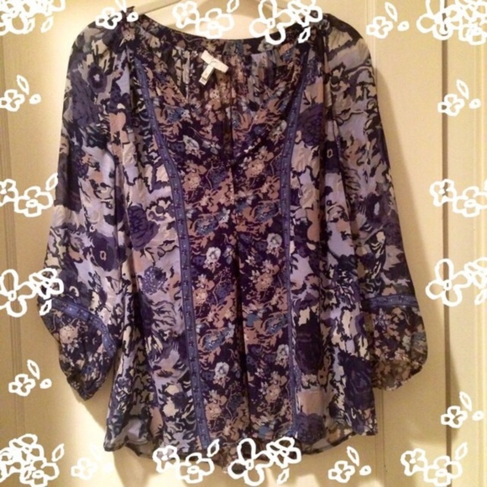 Joie Blue Floral Blouse